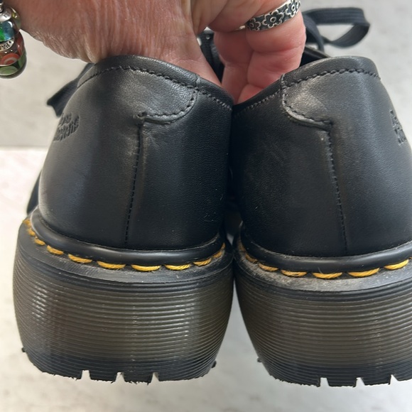 Dr Martens Made In England 90’s Black Tie Shoes Size 8 Men-10 Women Preowned - Picture 6 of 9